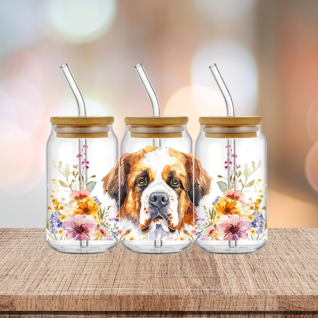 Saint Bernard 16oz Glass Tumbler
