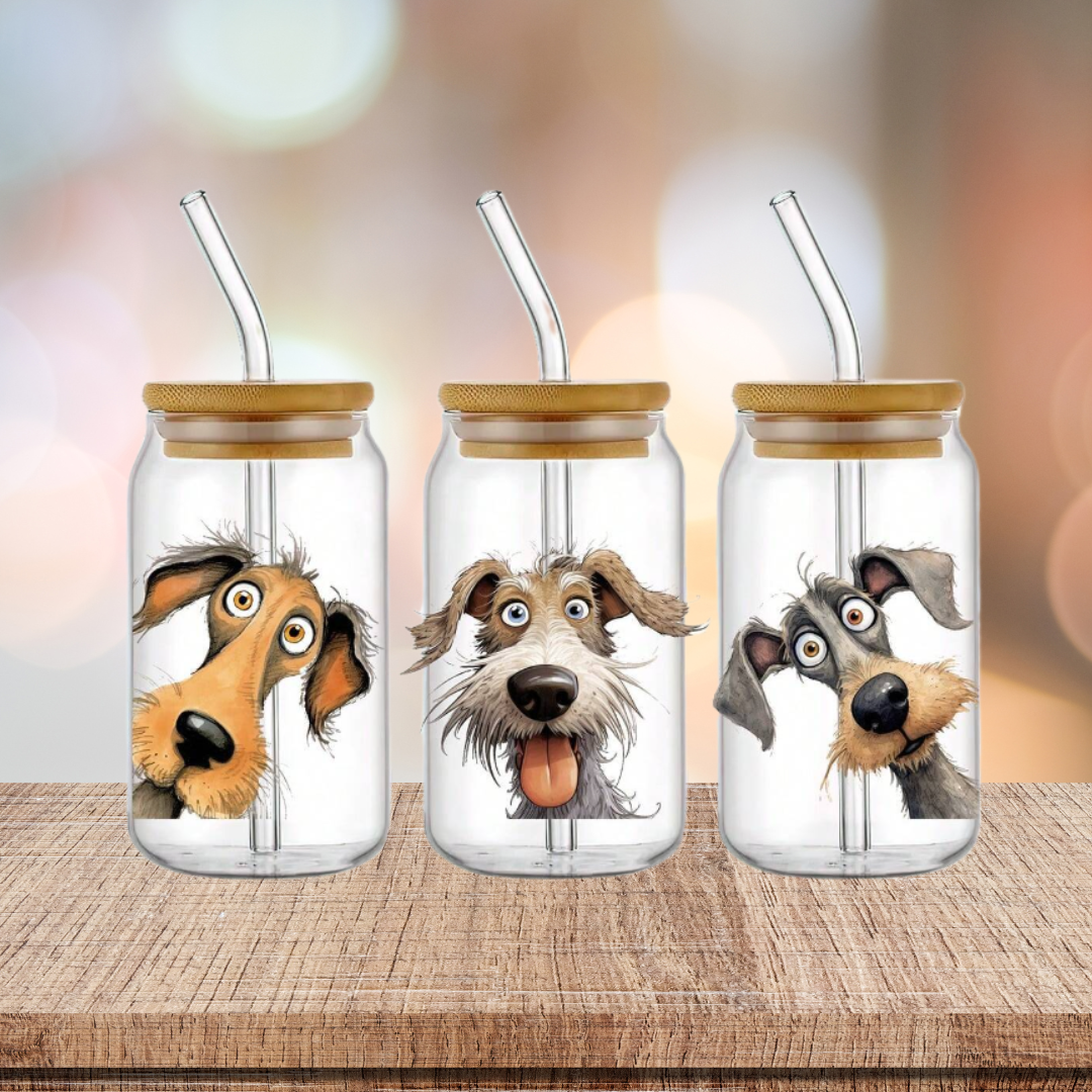 Dogs 16oz Glass Tumbler